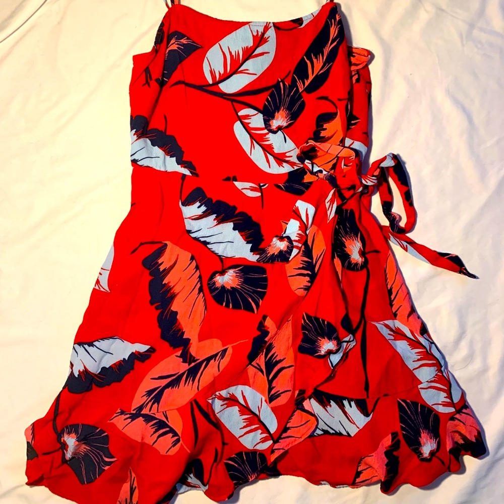 Express bright red sun dress